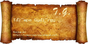 Tömpe György névjegykártya